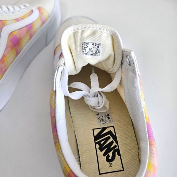 NWOT Vans | Stackform Pastel Picnic Plaid Platform Sneaker Shoes, Womens 10 - Picture 7 of 8